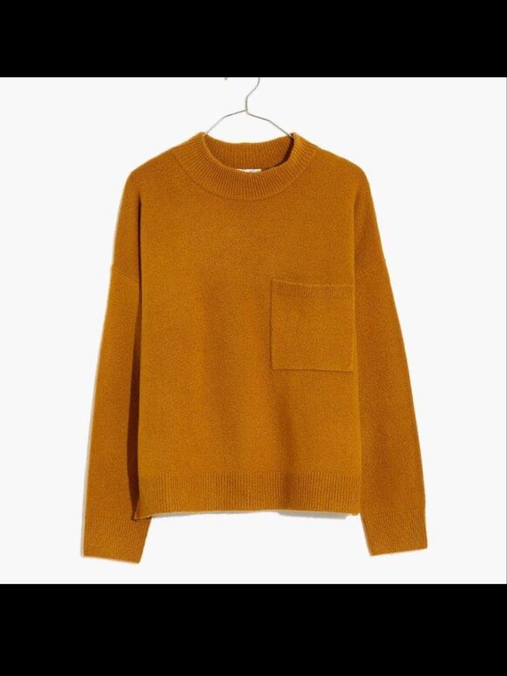 Madewell Crewneck Pocket Sweater in Mustard